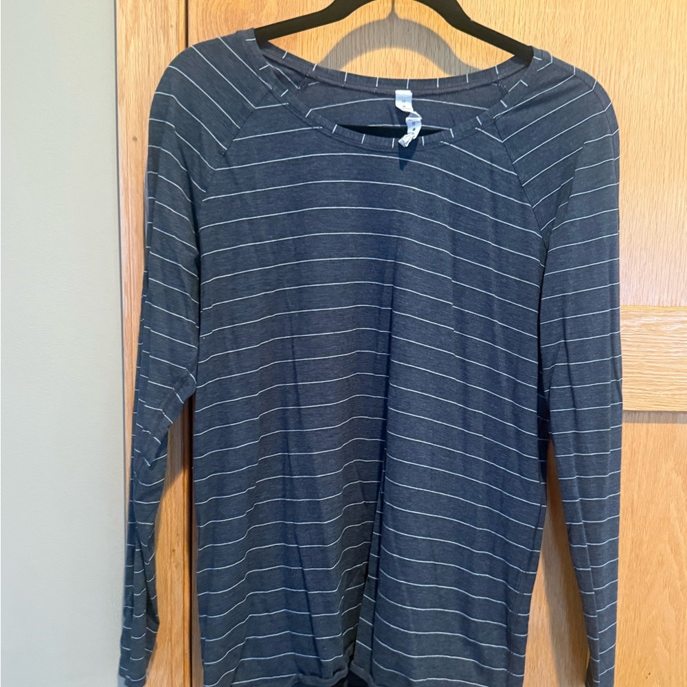 LuluLemon grey and white Striped Top